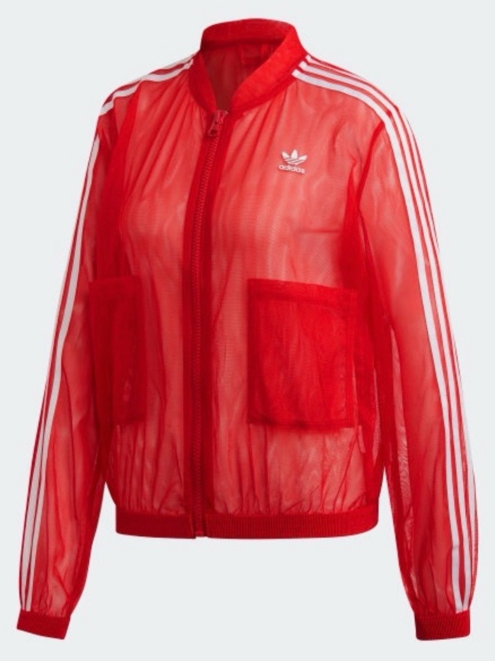 Adidas tulle mesh zip up jacket sz S - Picture 3 of 7